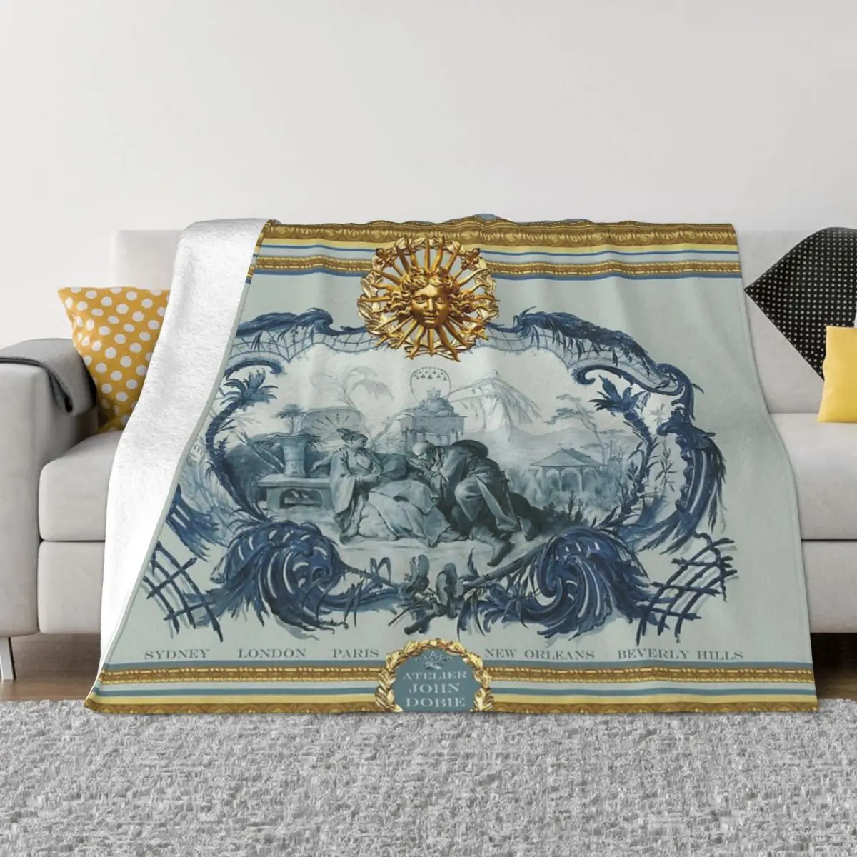 

Chinoiserie Blue Plush Bedroom Blankets & Throws Home And Decoration Throw Blanket