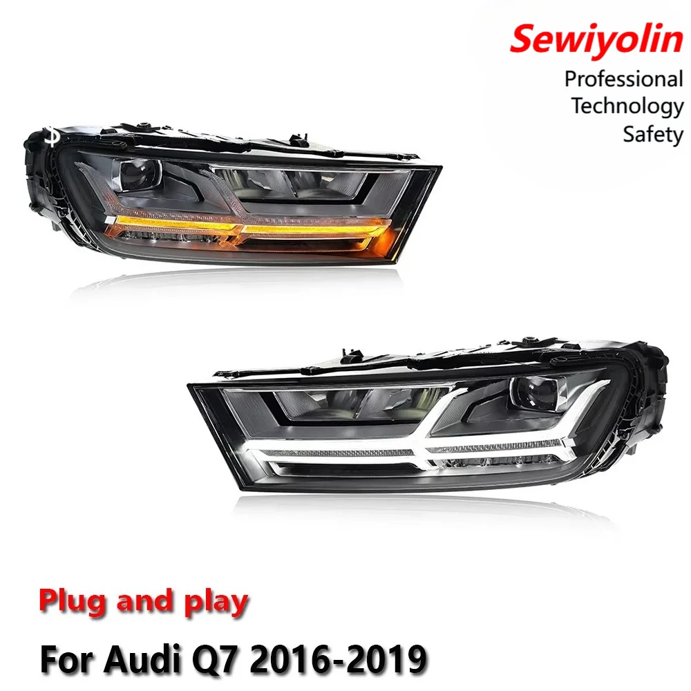

Car LED Headlight Assemblies For Audi Q7 2016-2019 Fog DRL Brake Turn Signal Lamp Plug And Play