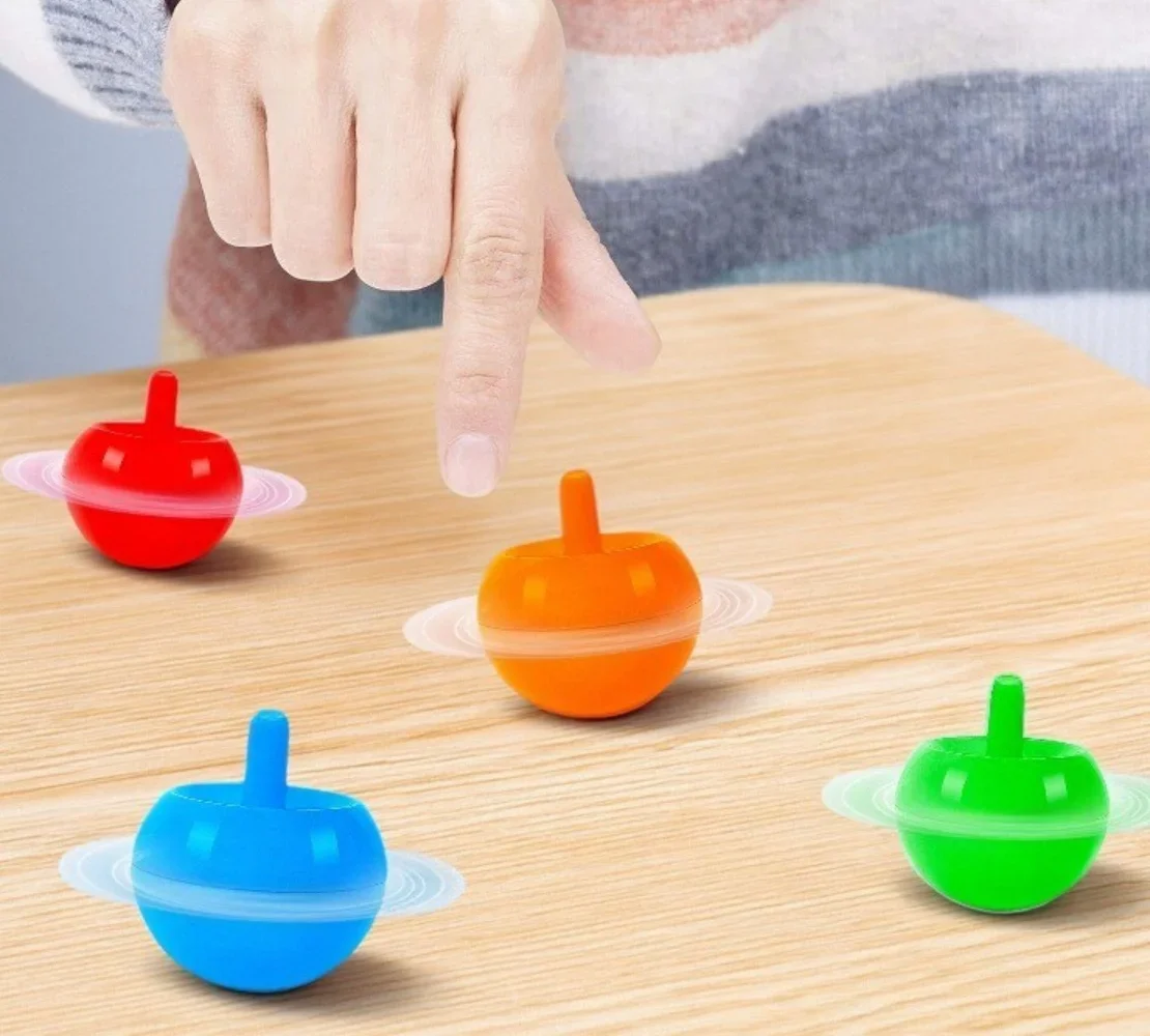 6/12pcs Plastic Flip Top Automatic Flip Tip Top Children's Fun Spinning Top Toy Gift Kindergarten Gift Reward Restless