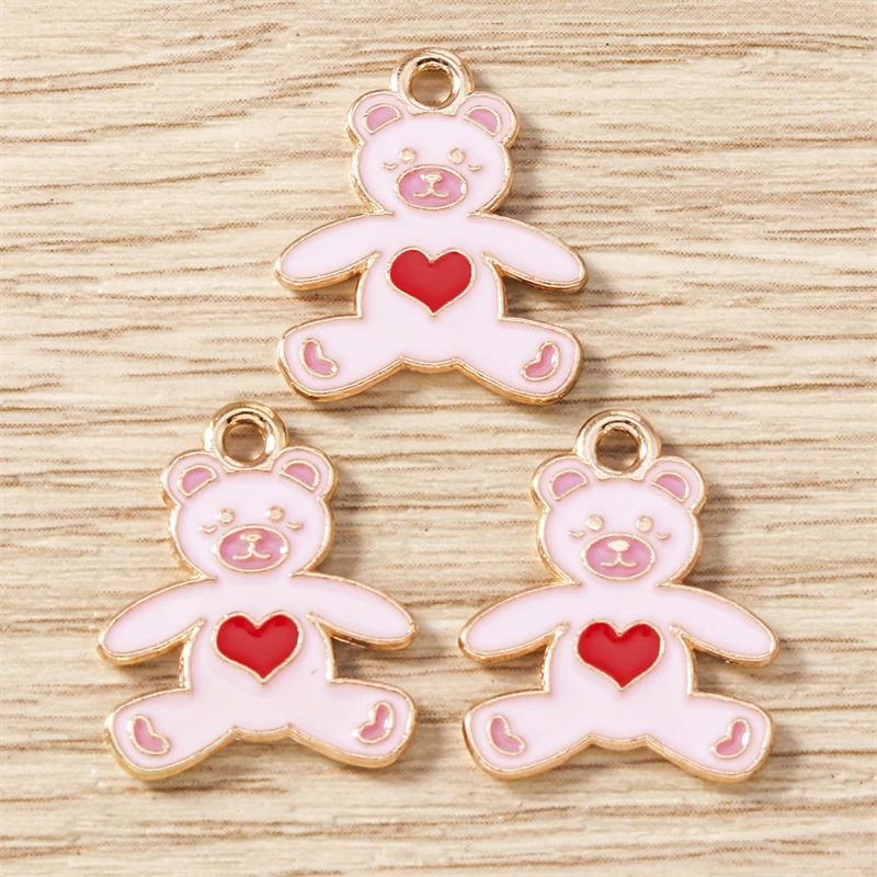 10 Stück süße Mischung Emaille Liebe Herz Buchstaben Charms Anhänger für DIY Halsketten Ohrringe Valentinstag Schmuckherstellung Zubehör – Detail 12