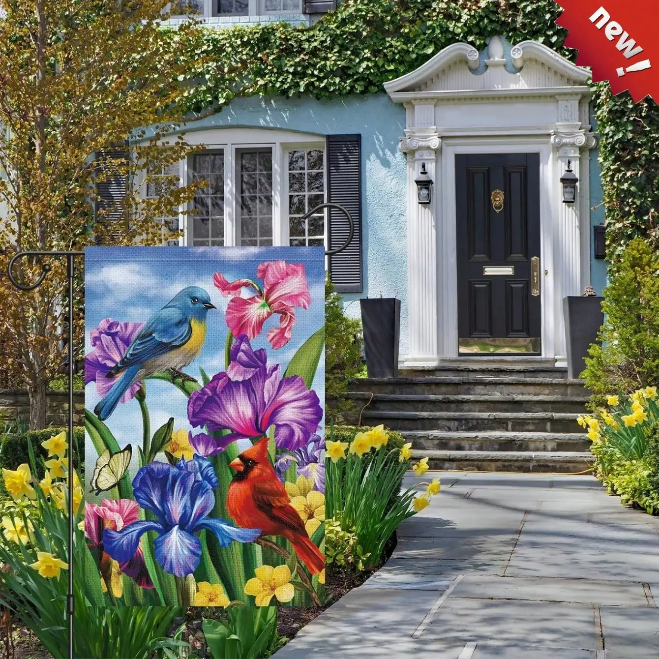 

Флаг для вертикального сада 12x18 дюймов, двусторонний, с изображением кардинала, водонепроницаемый, из мешковины, в деревенском стиле, с цветочным узором, для декора крыльца, без флагштока