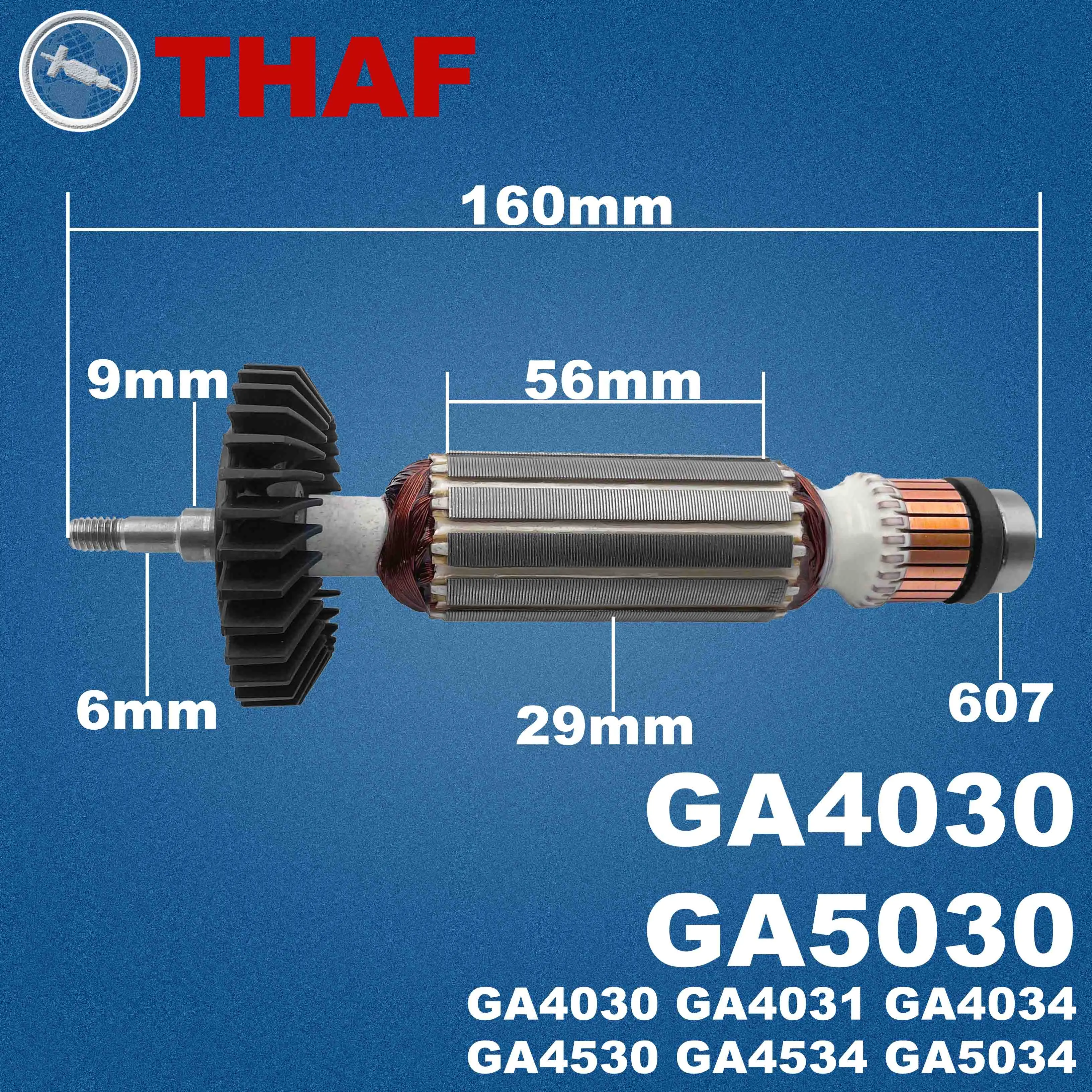 THAF AC220V-240V Inducido Reemplazar Para MAKITA Amoladora Angular GA4030 GA4031 GA4034 GA4530 GA4534 GA5030 GA5034 PJ7000