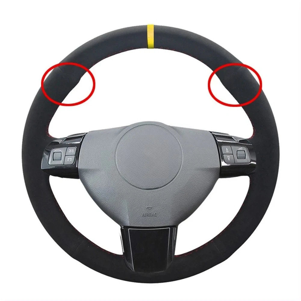 Anti-slip Black Suede Leather Car Steering Wheel Cover For Opel Astra (H) 2004-2009 Zaflra (B) Signum 2005 Vectra (C) Parts