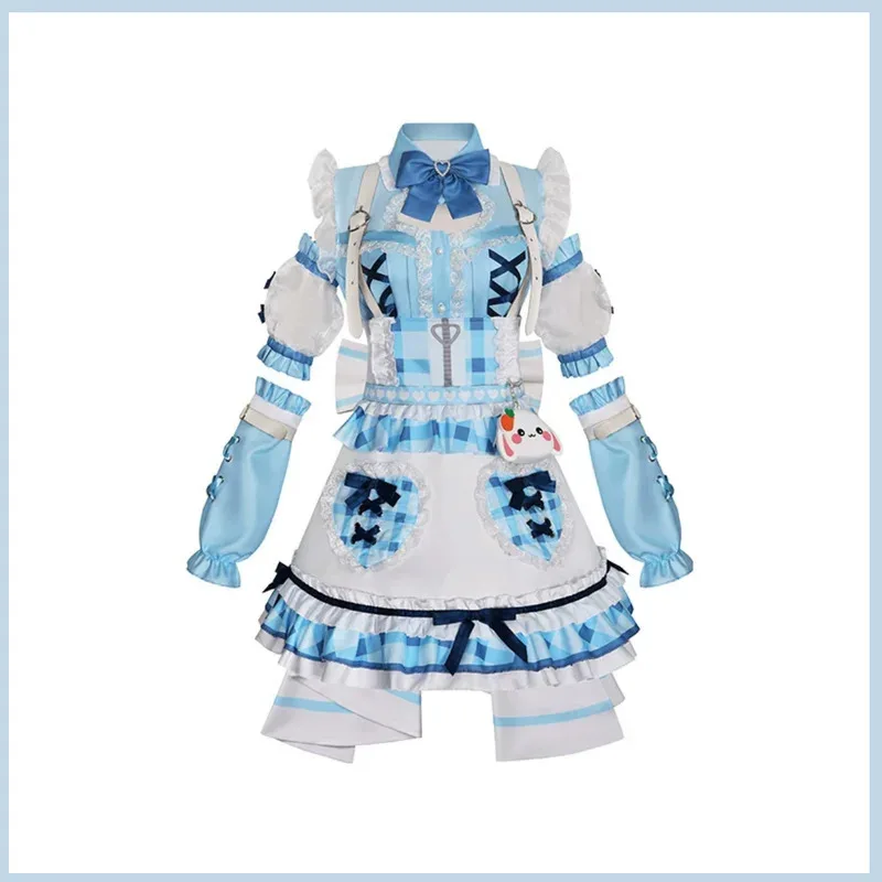 Anime BanG Dream Kurata Mashiro Cosplay Costume Blue and White Lolita Skirt Princess Dress Wig Woman Sexy Birthday Party Suitx;2