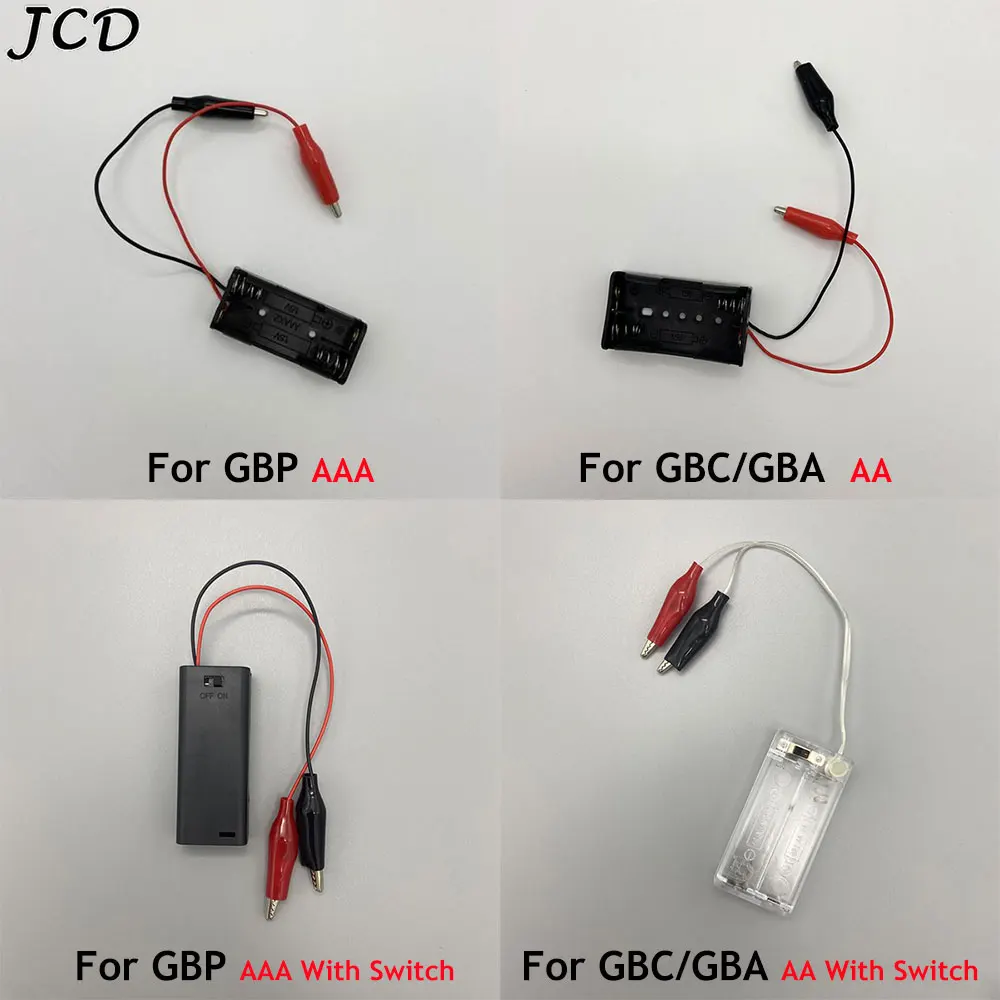 JCD AA AAA 2 Slots Battery Storage Case Box With Clip For Gameboy GBP GBC GBA Test Motherboard and LCD Screen Use