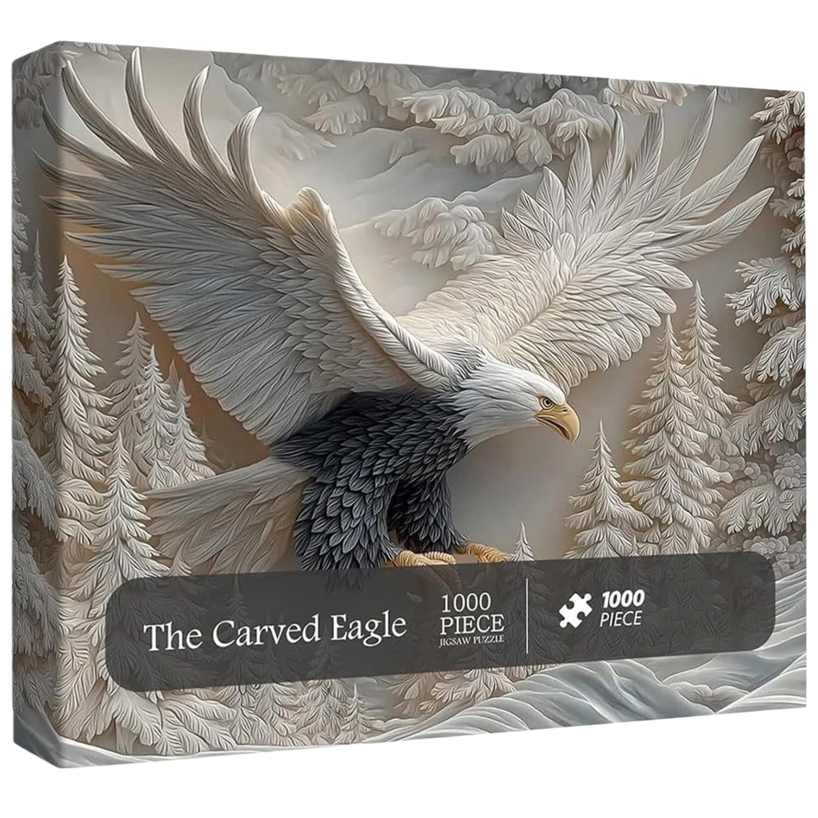 Puzzle con aquila intagliata Puzzle da 1000 pezzi Puzzle con design artistico della fauna selvatica con aquila impegnativa Gioco per attività familiari e decorazioni per la casa per adulti