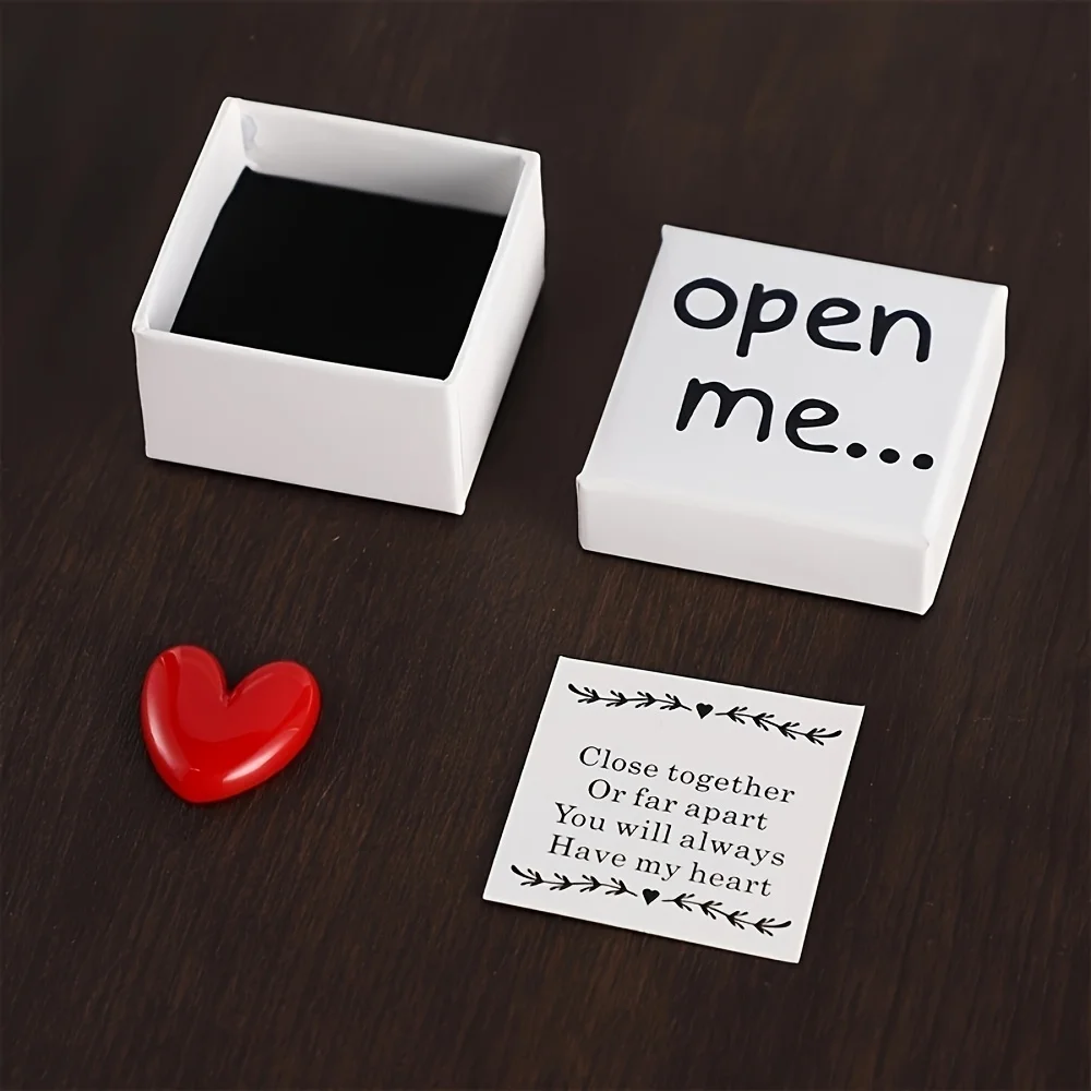 1/5/10/20/50/100pcs Charming Open Me Surprise Gift Box with Resin Heart and I Love You Message Card – Perfect for Birthdays, Wed