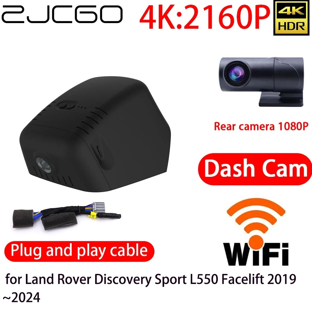 

ZJCGO 4K DVR Dash Cam Wifi Front Rear Camera 24h Monitor for Jaguar F-Pace F Pace X761 XE X760 XF X260 Lister Stealth Facelit