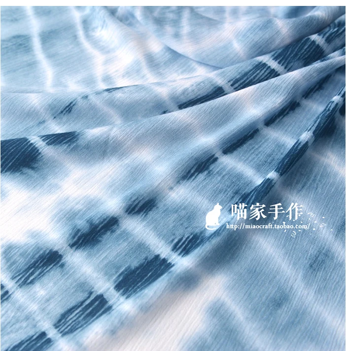 Tie-dye Pleated Viscose Fabric, Summer Shirt Blouse, Scarf, Clothes, Dresses, Robes, Tea Clothes, Curtain Fabric