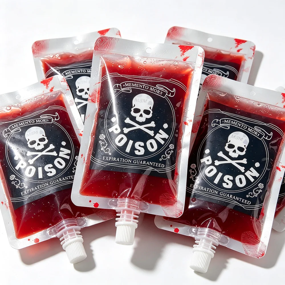 10-50 Stück Halloween-Blutgetränkebeutel 250ml Wiederverwendbare Getränkebeutel für Halloween-Party, Cosplay und Dekoration ﻿ – Detail 4