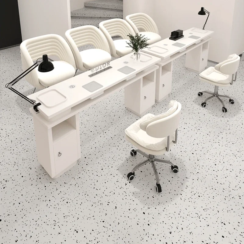 White European Nail Desk Chair Set Professionals Manicure Nail Table Nordic Aesthetic Tavolo Per Unghie Salon Furniture - Image 3