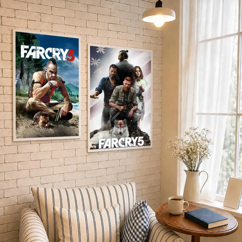 Game Open-World Shooter F-Far Cry Poster PP Self-Adhesive Wall Decor for Bedroom,Living Room,Dorm,Bar Aesthetic Gift