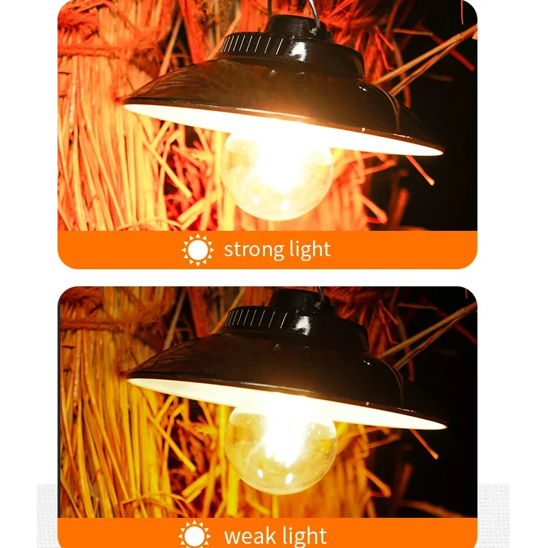 LED Camping Lamp Warm Light Atmosphere Tent Lamp with Built-in Battery, Hook Included, Type-C Charging Camping Light