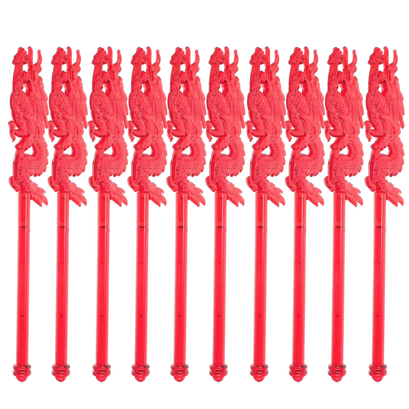 

10Pcs Dragon Pattern Lantern Stick Handheld Lantern Pole for Festival New Year Party Decorative Craft Use