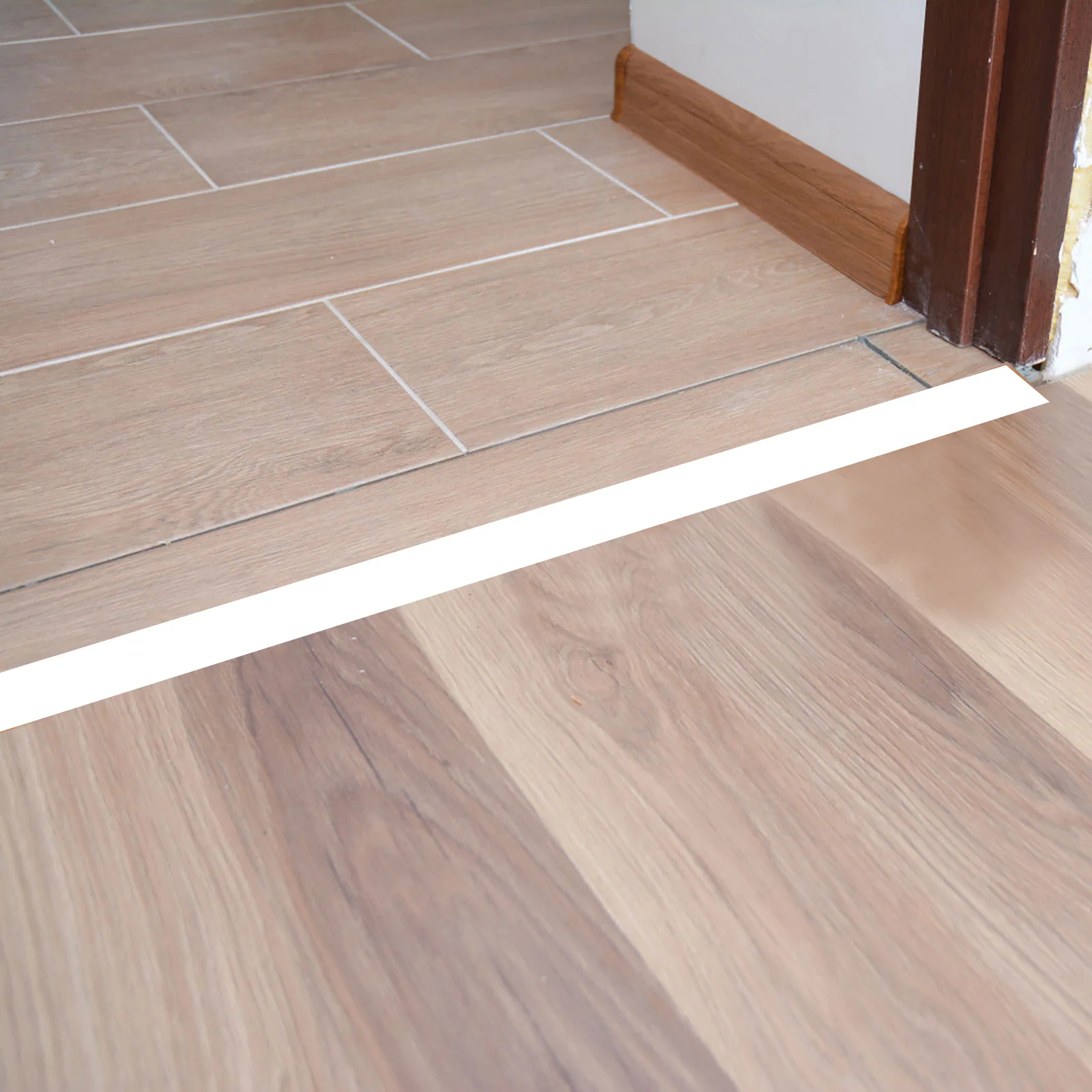 Bande de Transition de sol en PVC, 1 rouleau, bande auto-adhésive pour tapis de seuil de carrelage, pour usage domestique, garniture de bordure, moulage multifonctionnel