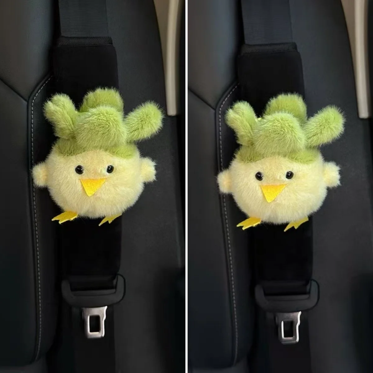 Lindo pollo vegetal muñeco de peluche cinturón de seguridad de coche hombrera cubierta Anti estrangulación cuello mujeres accesorios de decoración Interior de coche