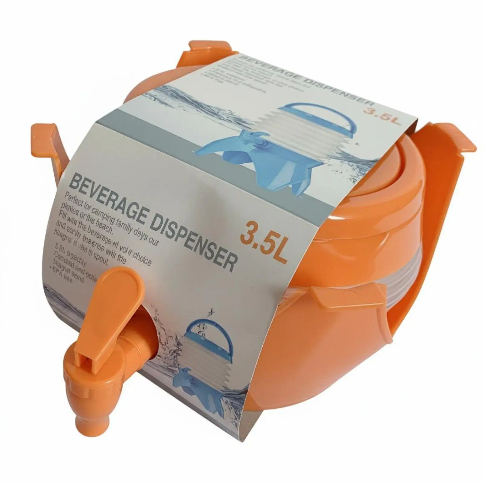 Folding Drink Bucket with Secure Spigot Collapsible Water Carrier for Camping Picnic Outdoor Adventures and Car Storage