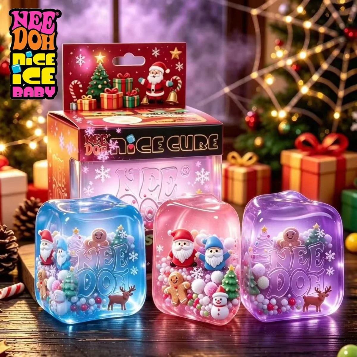 Needoh Square Simulated Ice Cube Toy Stress Relief Christmas New Ghost Style Slow Reboundtoy Squishy Kawaii Stress Reliever Toys