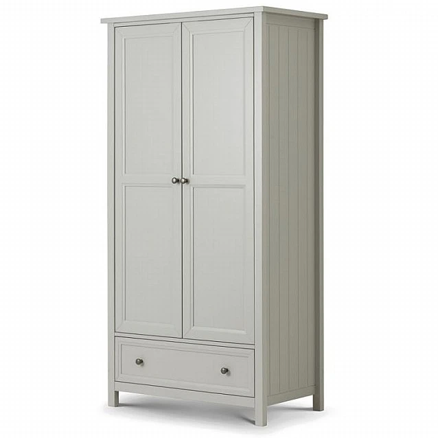 خزانة ملابس خشبية ببابين مع رف وحاجز تعليق وحدة خزائن تخزين الملابس الحديثة لأثاث غرف النوم #3