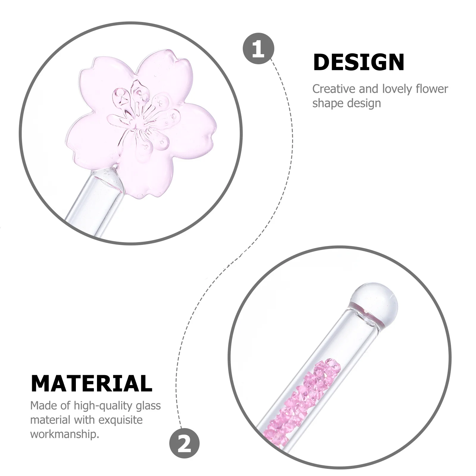 

Coffee Metal Cocktail Sticks Wedding Swizzle Holiday Drink Stirrers Pink Glass Rod