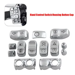 Motorcycle 13PCS Hand Control Switch Housing Button Cap Kits Chrome For Harley Touring Electra Glide Road King FLHTCU 2014 -2020
