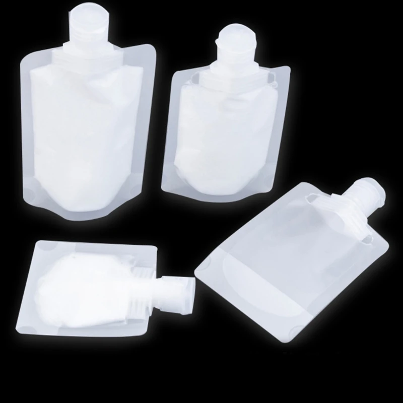 E74B Transparent Stand Up Spout Pouch for Travel 30ml/50ml/100ml Leakproof Refillable Bag