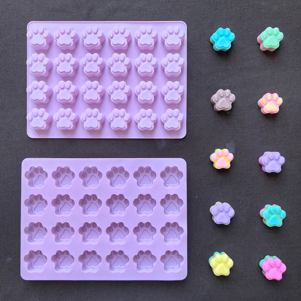 1 قطعة 24 حفرة القط باو على شكل الشوكولاته قالب من السيليكون ثلاثية الأبعاد الحلوى والبسكويت والشوكولاتة وأدوات الخبز الديكور الكعكة