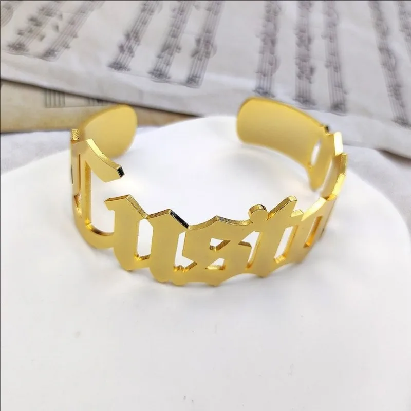 Personalized Name Bangle Bracelet Custom Name Bracelet Gift For Her Gold Bracelet Women Jewelry Best Gift