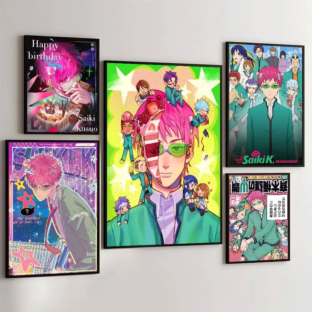 

Saiki K Poster Saiki K Disasterus Life Saiki Kusuo Whitepaper Poster Waterproof Paper Sticker Coffee House Aesthetic Painting