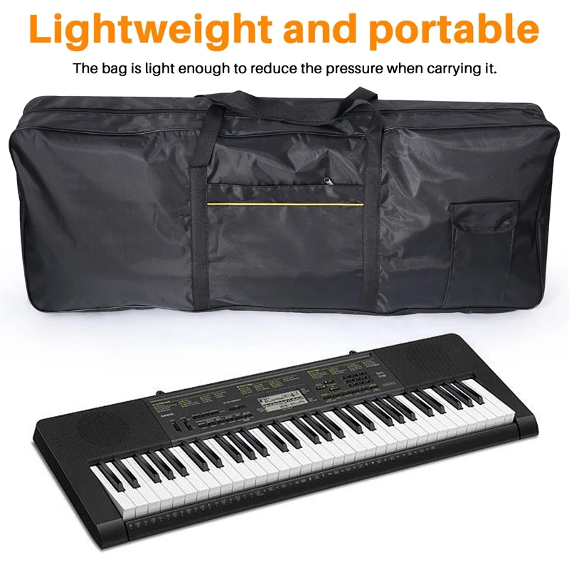 Portable 61 Key Electronic Piano Keyboard Gig Bag Carrying Bag Storage Holder Case 600D Cloth