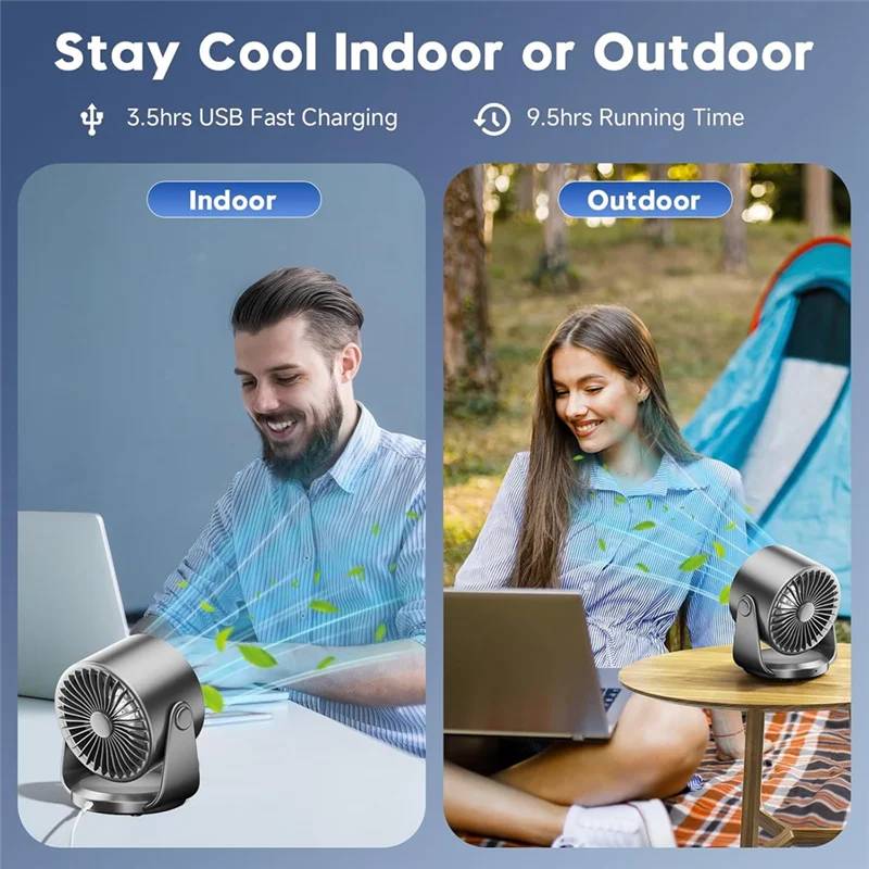 الأجزاء المنزلية مروحة مكتب فائقة الهدوء الحائط مروحة مكتب شاشة ديجيتال قابلة للشحن مروحة USB للمنزل مكتب السفر التخييم