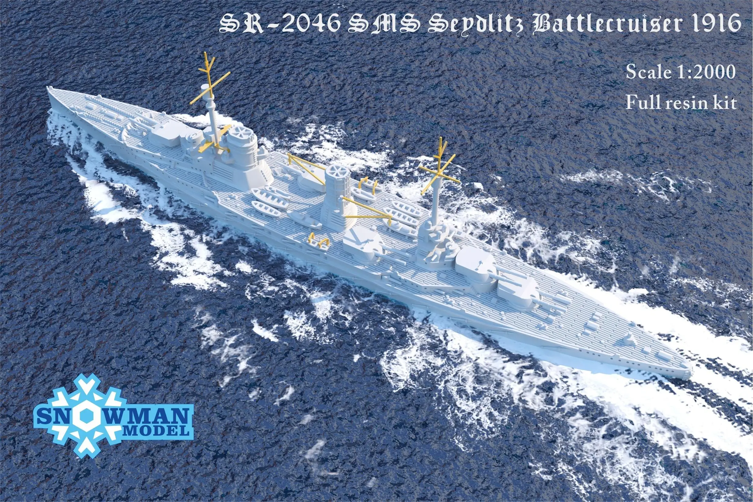 Snowman SR-2046 1/2000 SMS Seydlitz Battlecruiser 1916 Model Kit