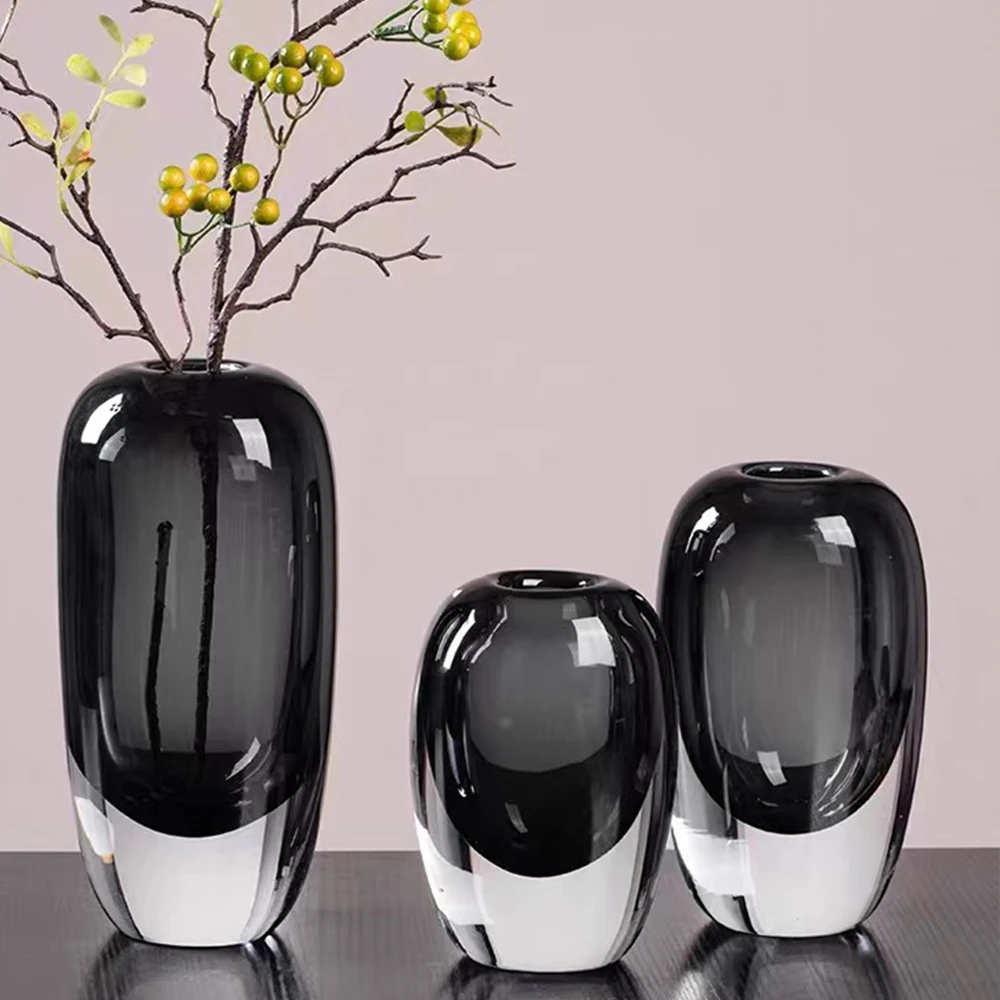 

Transparent Glass Vase Crystal Flower Hydroponic Vase Modern Indoor Room Decor Decorative Vases for Living Room Table Decoration
