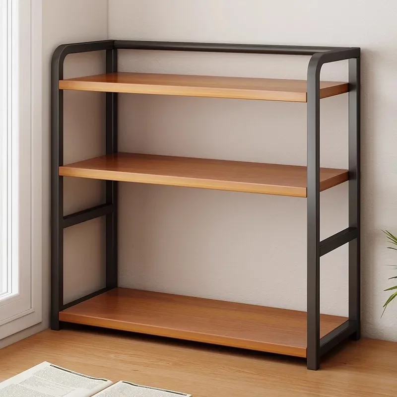 

Firm Desktop shelf, desk storage shelf, tiered shelf, small bookshelf on wrought iron tablesturdy and durable