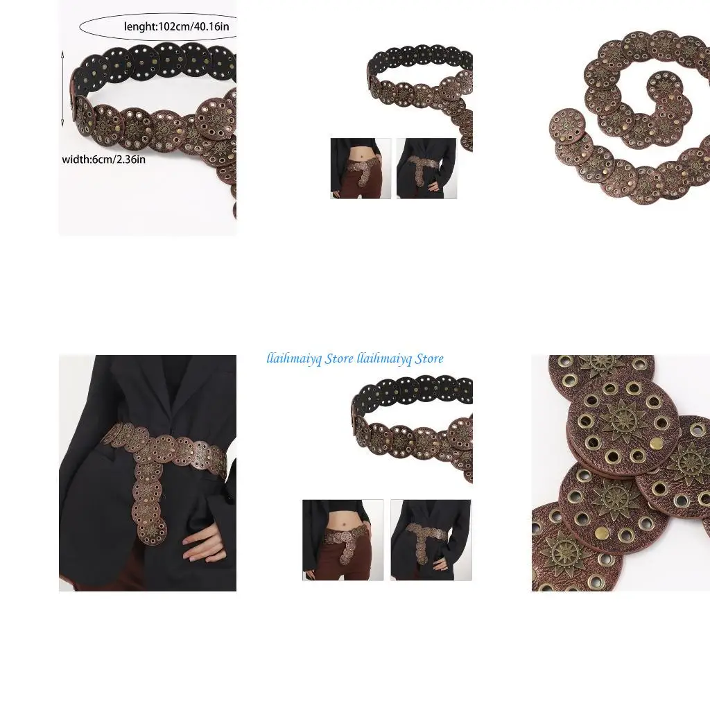 

573B Полый пояс Женский джинсовый пояс Брюки Пояс Корсеты 2000-х годов Пояс с украшениями на талии