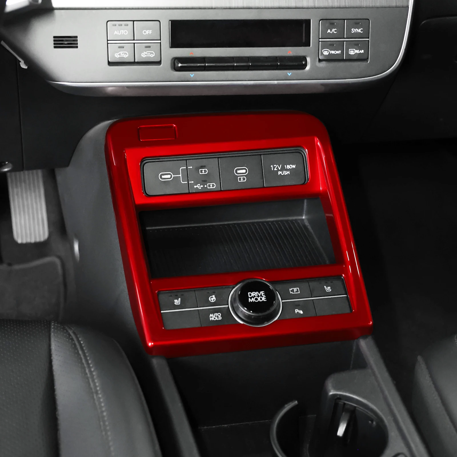 

Red Central Console Gear Shift Panel Frame Cover Trim For Hyundai Kona SX2 2024 Car Interior Accessories