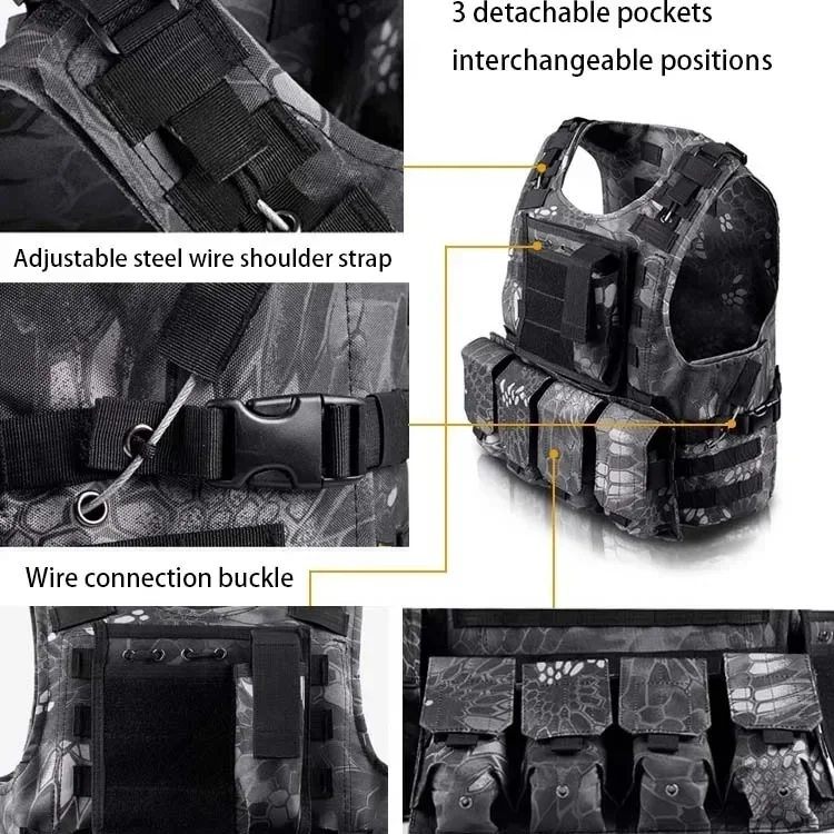 قابل للتعديل مول التكتيكية سترة 800D الصيد كامو التكتيكية الاطفال الادسنس والعتاد سترات الرجال معدات الصيد موحدة الملابس الرياضية