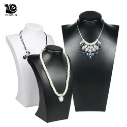 PU/Leather Necklace Display Stand Rack Jewelry Organizer Tray Showing Holder Packaging Display Bust Jewelry Showcase