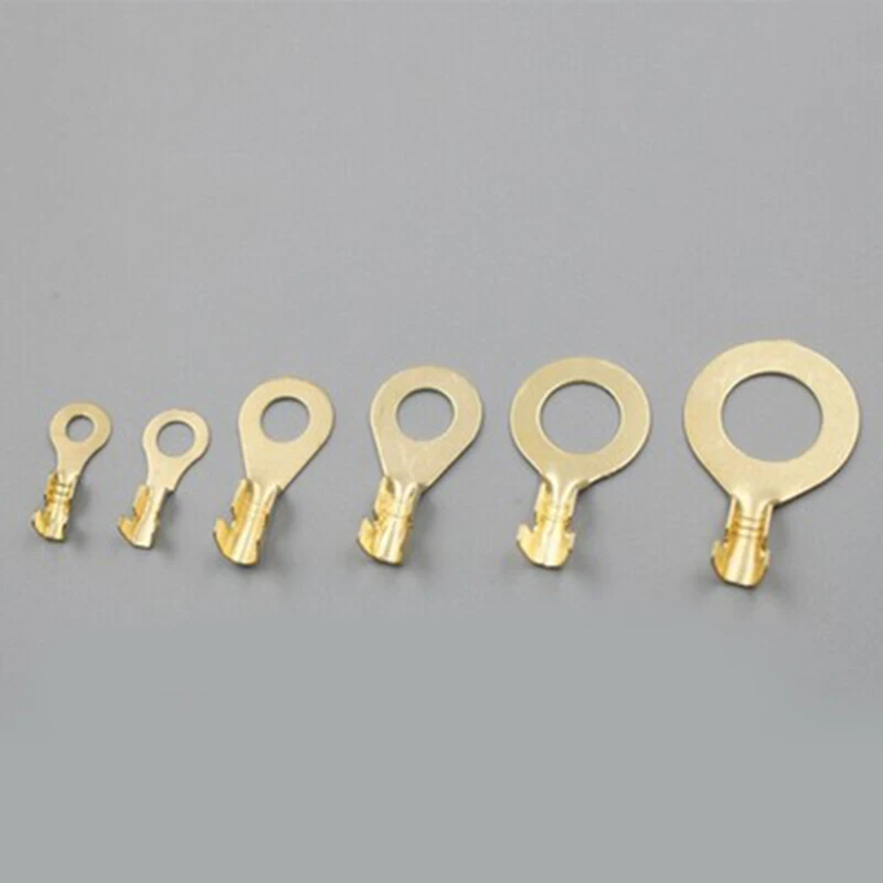 150pcs M3 M4 M5 M6 M8 M10 Ring Lugs Ring Eyes Copper Crimp Terminals Cable Lug Wire Connector Non-insulated Assortment Kit