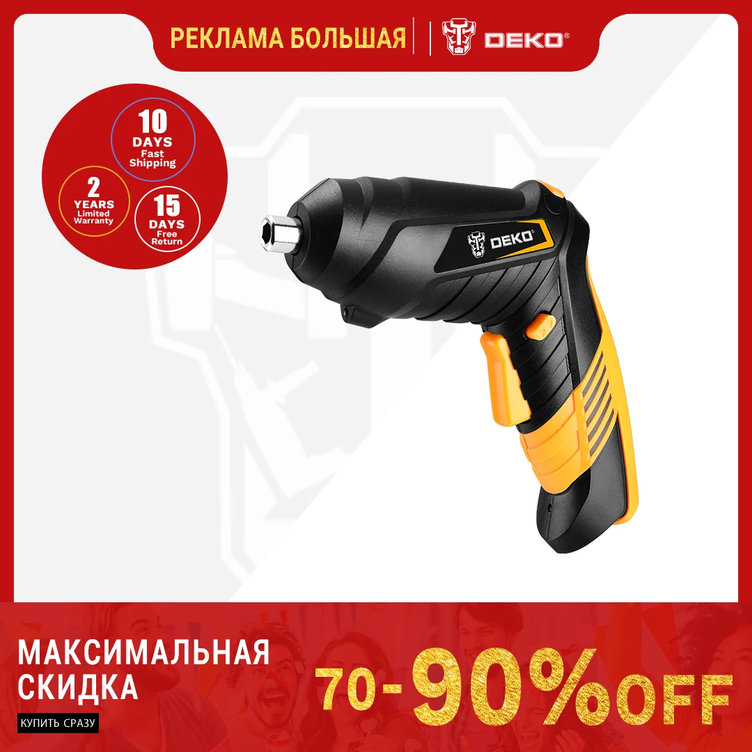 DEKO DKCS3.6F1 Мини-электрическая отвертка Аккумуляторная батарея с поворотной ручкой Беспроводная отвертка для деревообработки