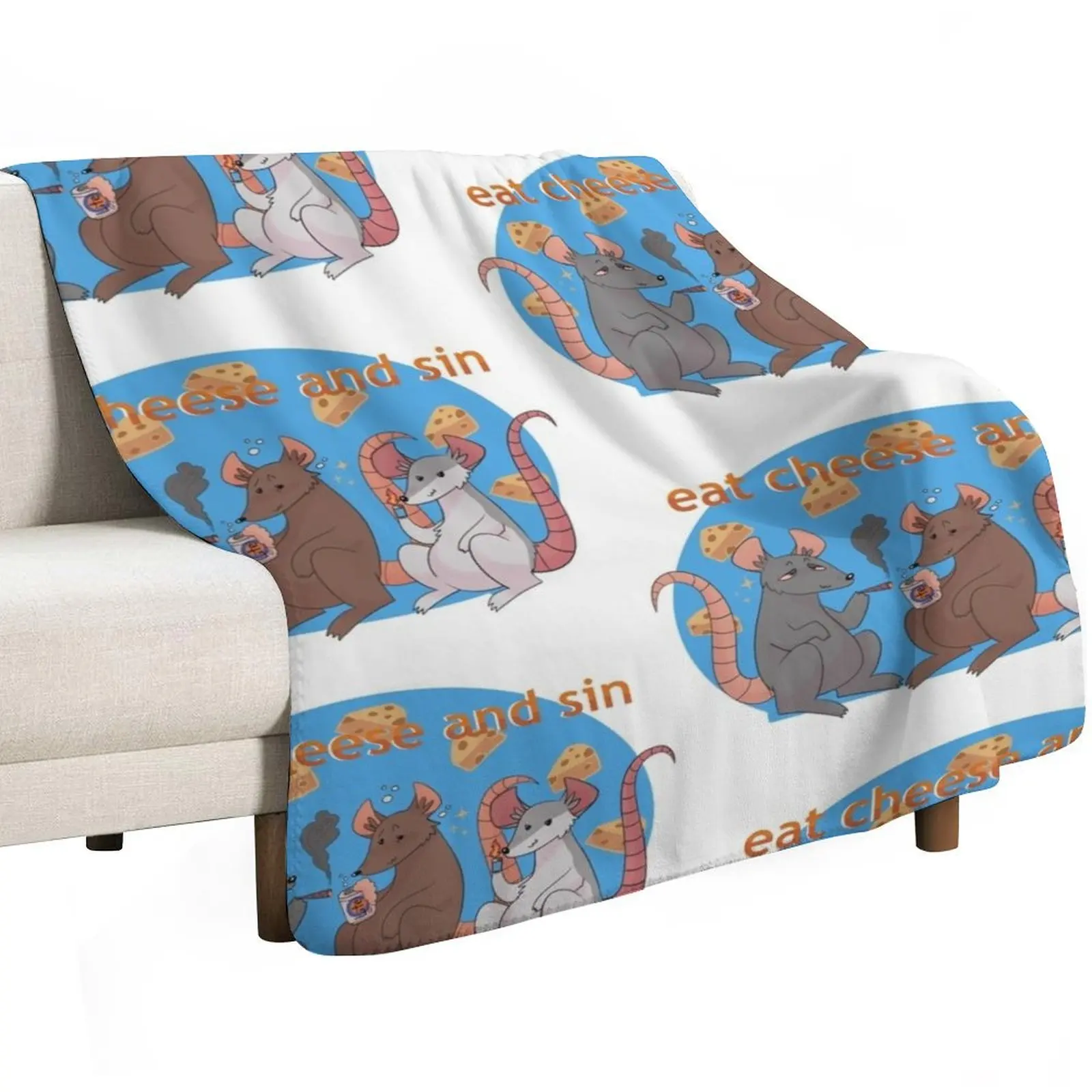 Eat cheese and sin Throw Blanket Bed Fashionable Travel Baby Sofa Giant Sofa Moving Blankets
