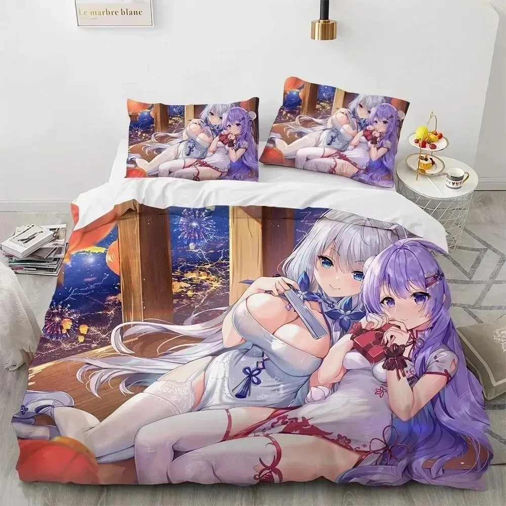 

Kawaii Anime Sexy Girl Bedding Set,Duvet Cover Comforter Bed Set Quilt Cover Pillowcase,King Queen Twin Size Boys Girls Adults