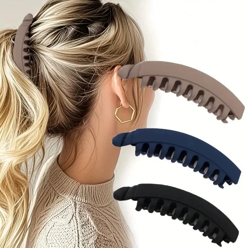Matte banana chuck accessories simple temperament girl versatile scratch clip half-tied hair clip