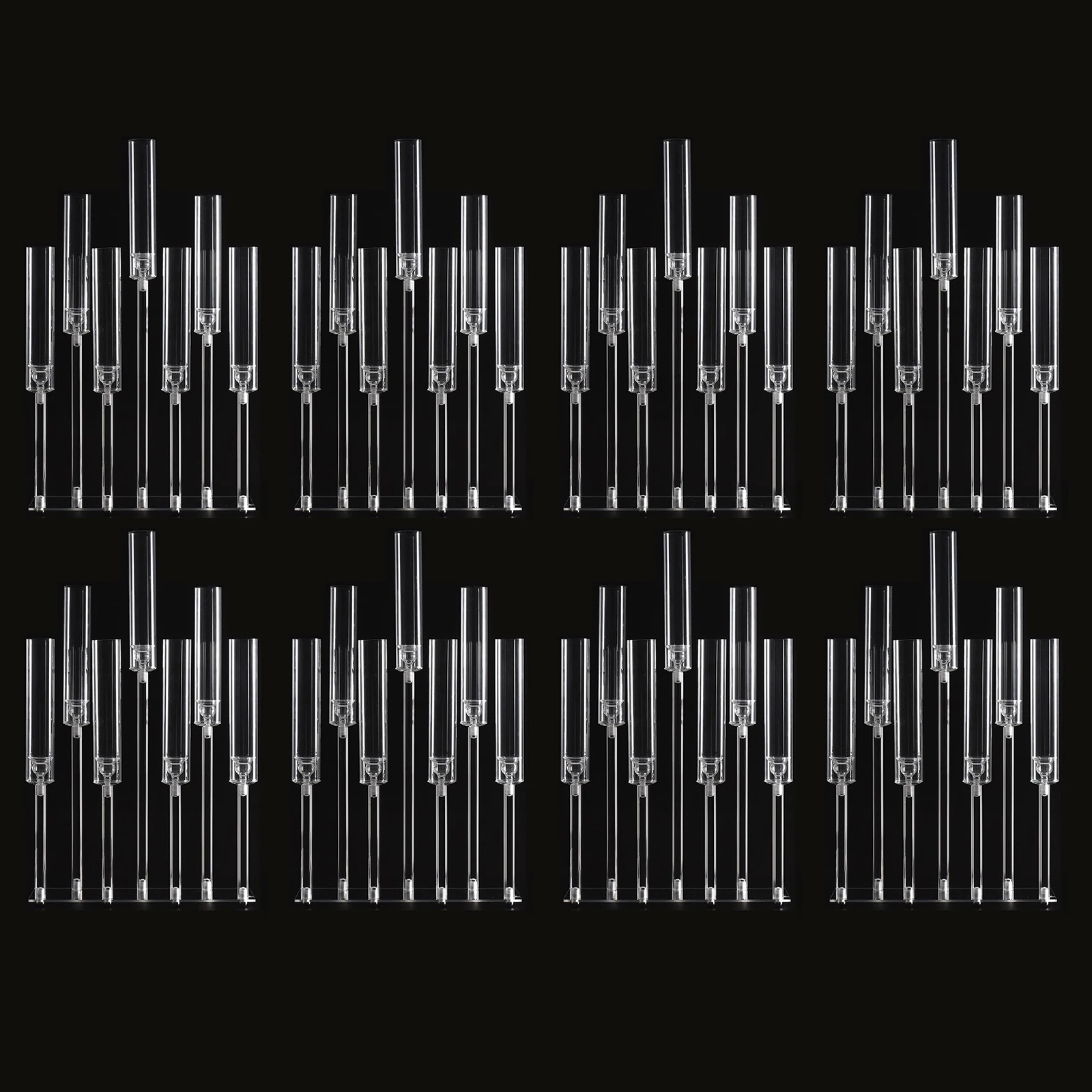 8 pezzi portacandele in acrilico candeliere centrotavola candelabri 7 bracci per decorazioni per eventi di compleanno festa di nozze 26,5 pollici di altezza