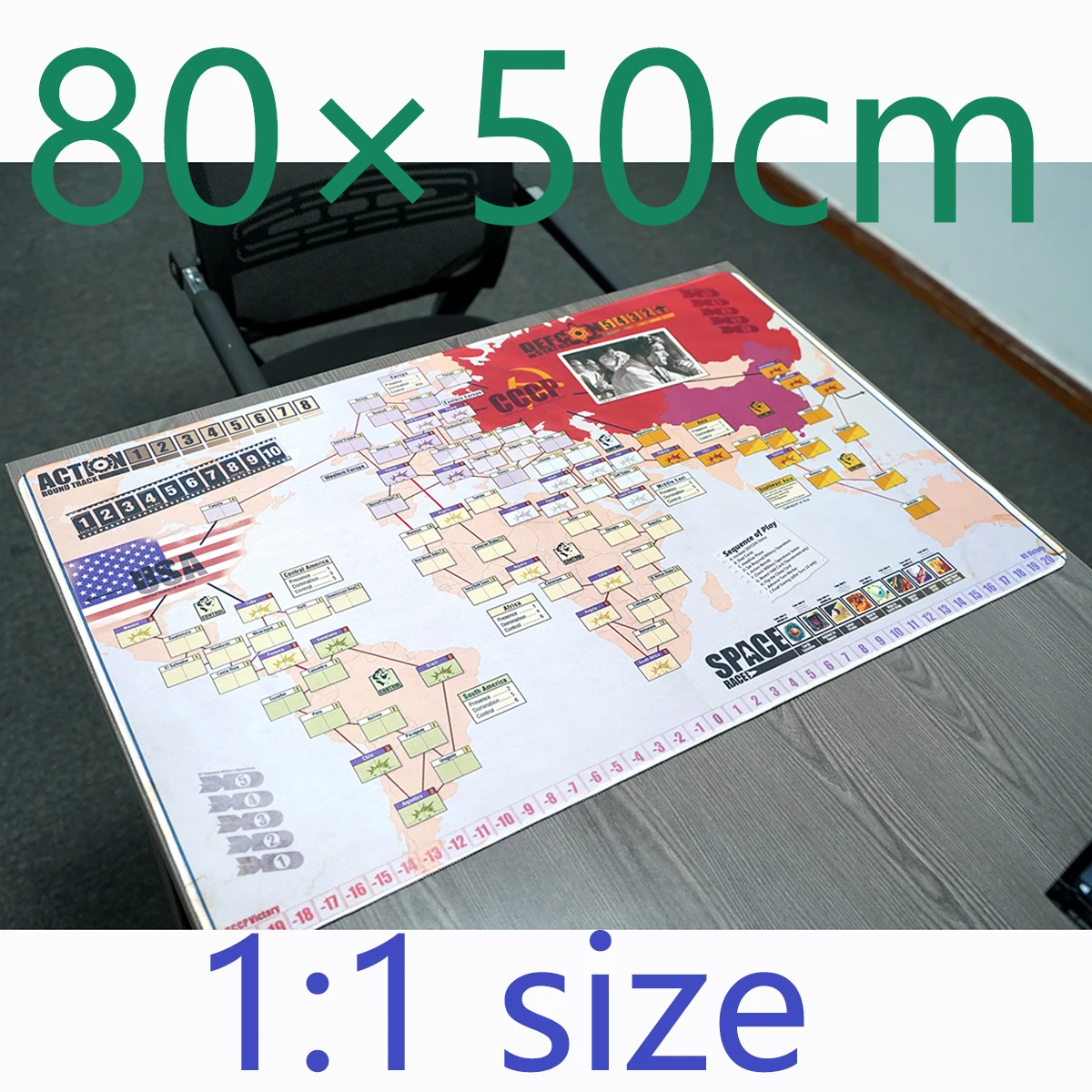 Twilight Struggle Board Game Playmat Board Game Accessories Mat And Twilight Struggle Map With Large Original Size 1:1 Scale Map