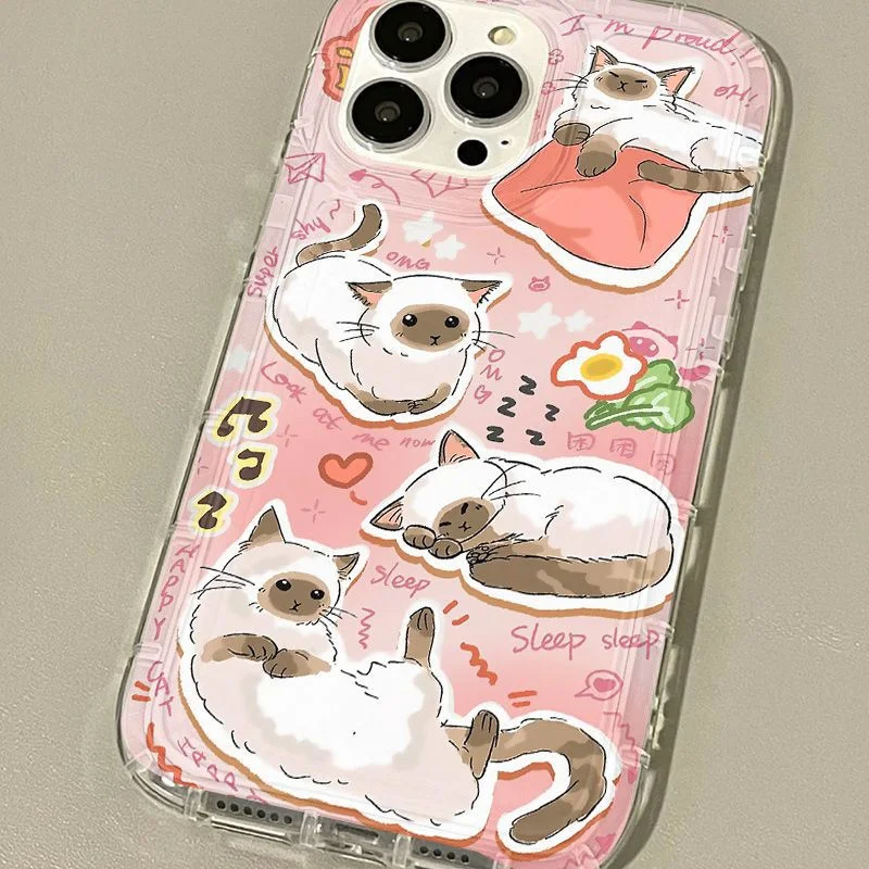 Cute Cartoon Animal Cats Puppy Phone Case For Xiaomi Redmi Note 12 13 Pro Plus 5G 11 11S 10S 10 9 9S 12 4G Airbags Soft Cover