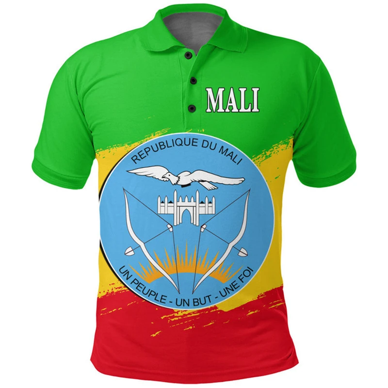 Mali Flag Graphic Polo Shirts For Men ML Emblem 3d Shirt Print Fashion Football Sport Tops Summer Casual Jersey Sportswear Tee