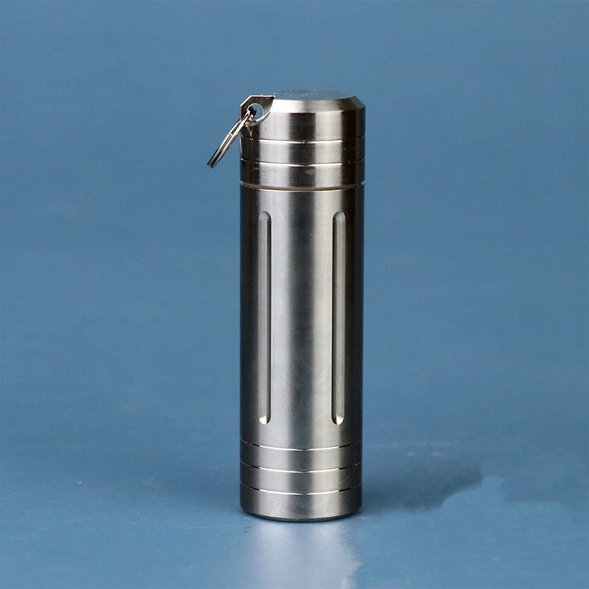 Titanium alloy Large capacity Portable Waterproof Compartment EDC Metal Sealed Small Pill Box Outdoor Travel Storage Jar