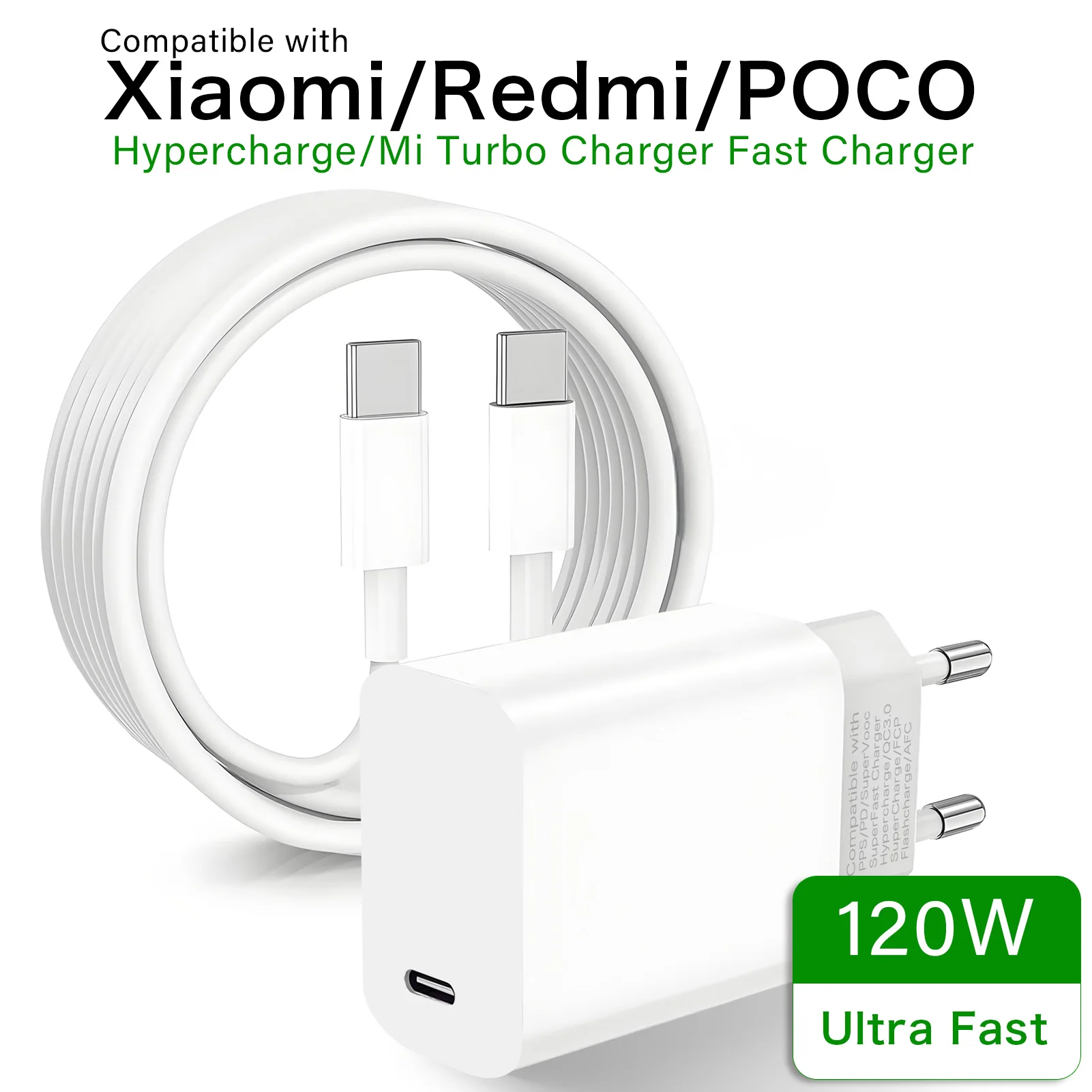 120W Mi Turbo charger for Xiaomi 17 15 14 MIX Flip Fold Redmi Note 15 14 13 POCO X8 M8 phone tablet Laptop HyperCharge adapter