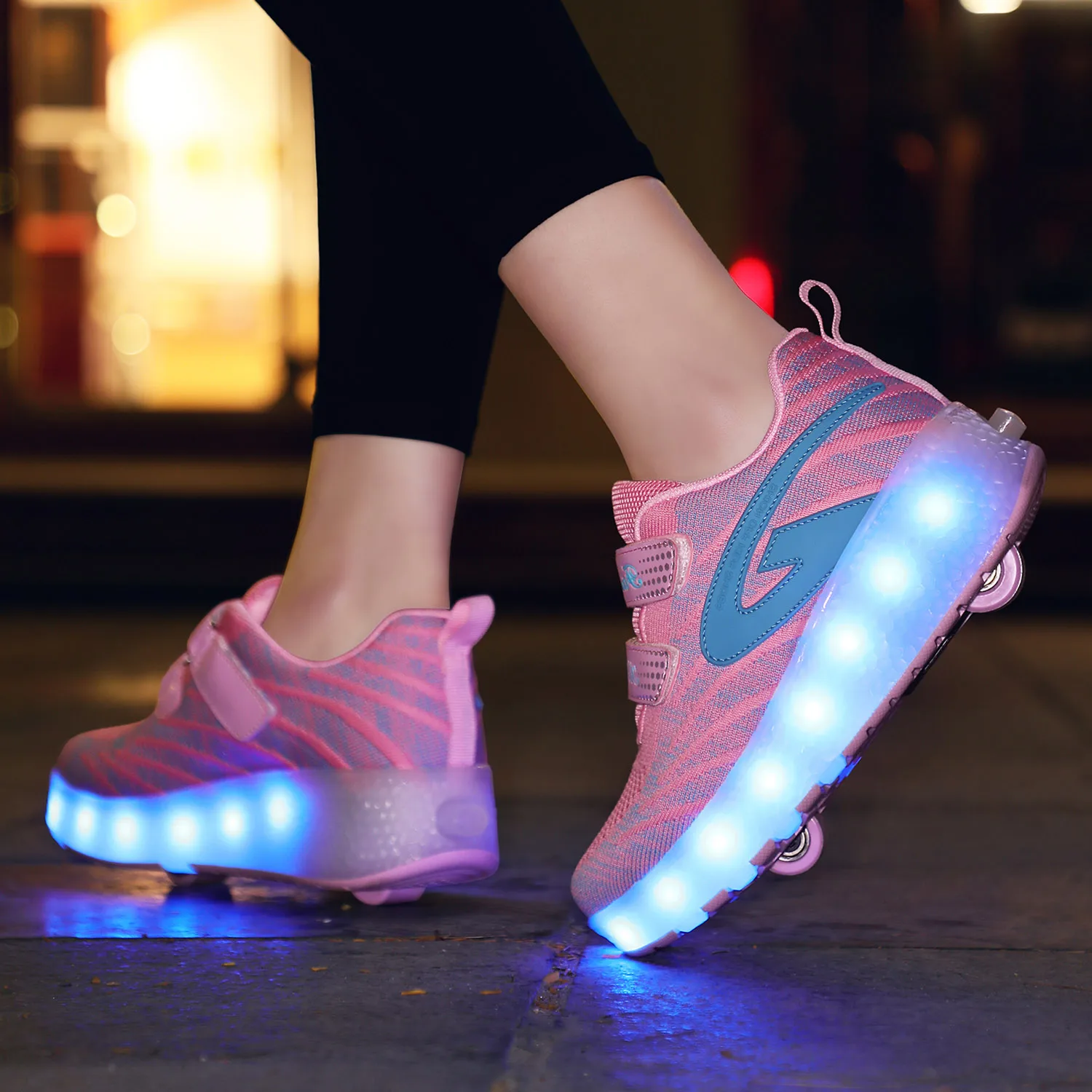 

Roller Sneakers With 2 Wheels For Children 2022 Summer Boys Fashion Casual Toys Kids Shoes Girls Sports Games Lighted LED Boots